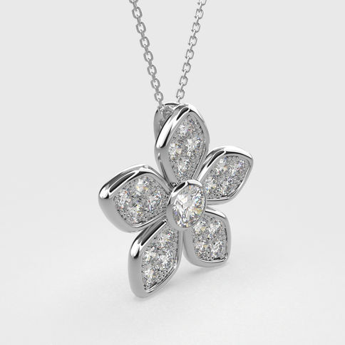 פלורה לומינרה – תליון פרח זוהר עם יהלומים