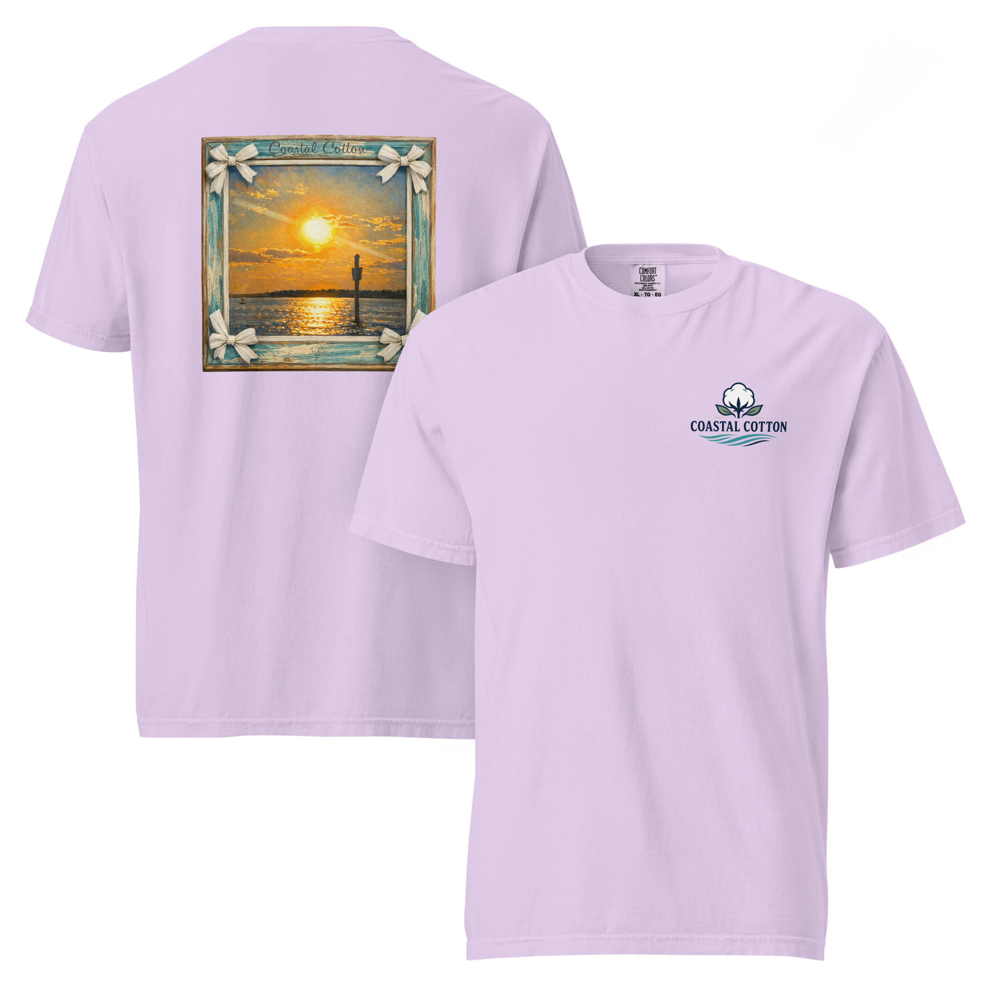 Comfort Colors Framed Sunset with Bows Tee