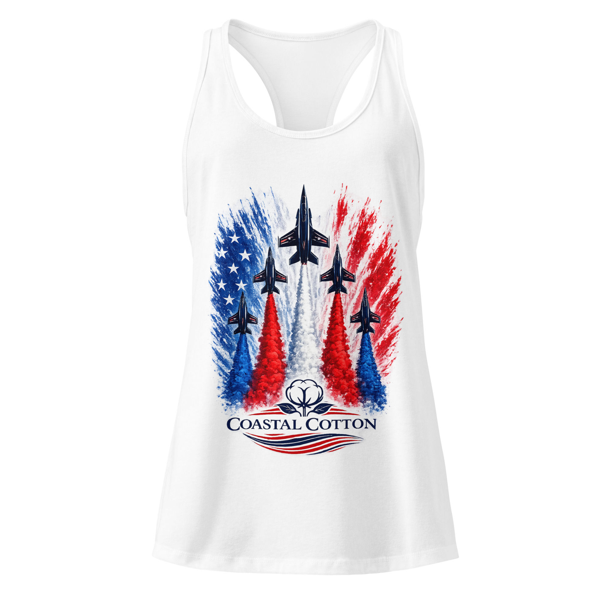 Coastal Cotton Freedom Over the Coast Fitted Racerback Tank Top