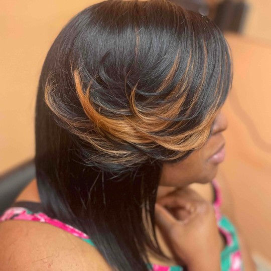 bob w/ feathered bangs