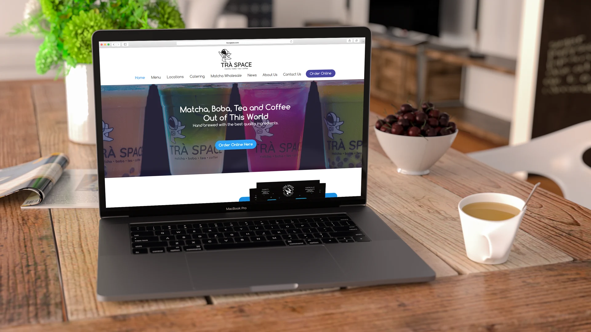 Website design, adaptive website design for Trà Space in Orange County, California