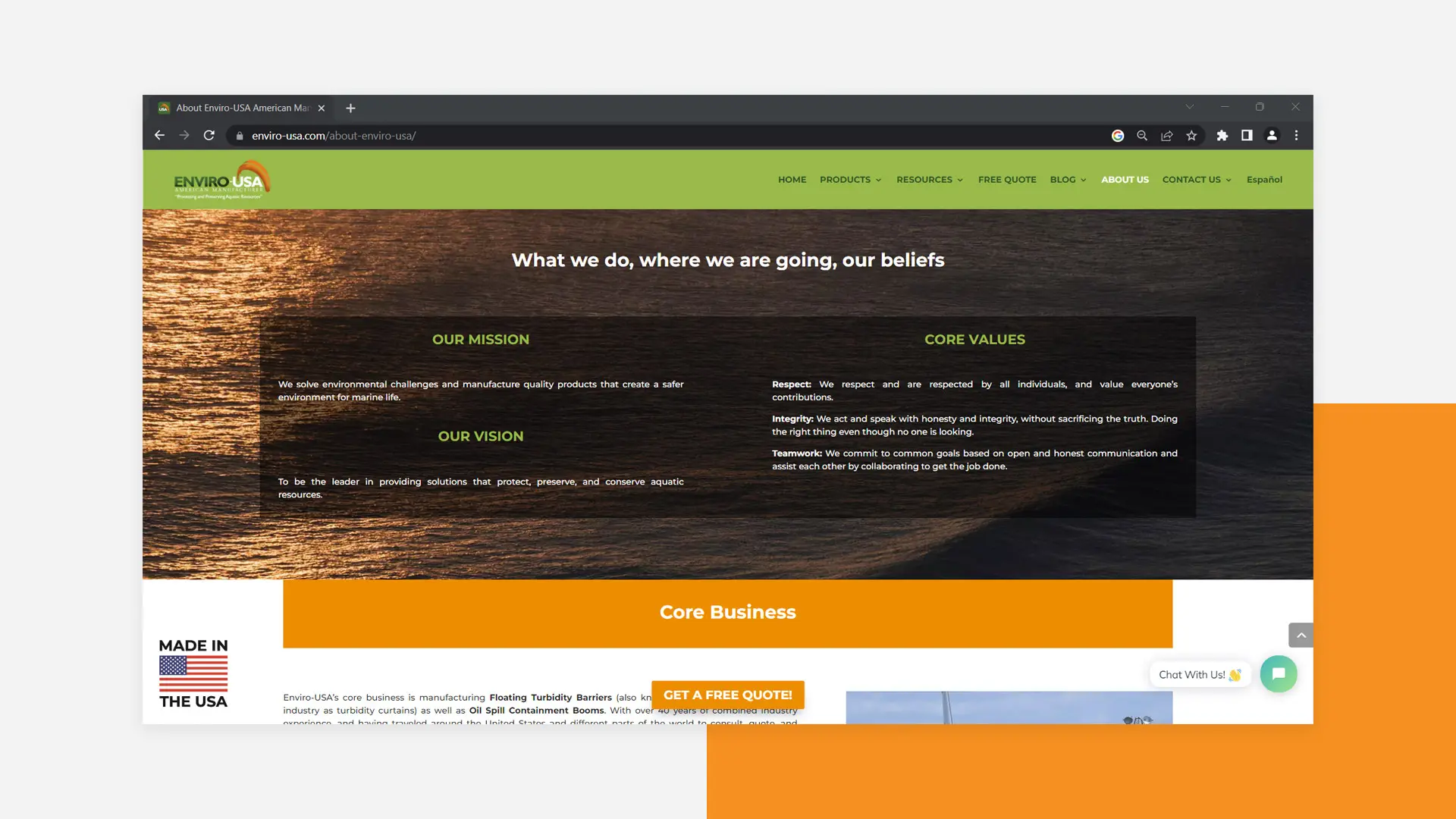 Responsive website design with DIVI in Wordpress for Enviro-USA in Florida, United States