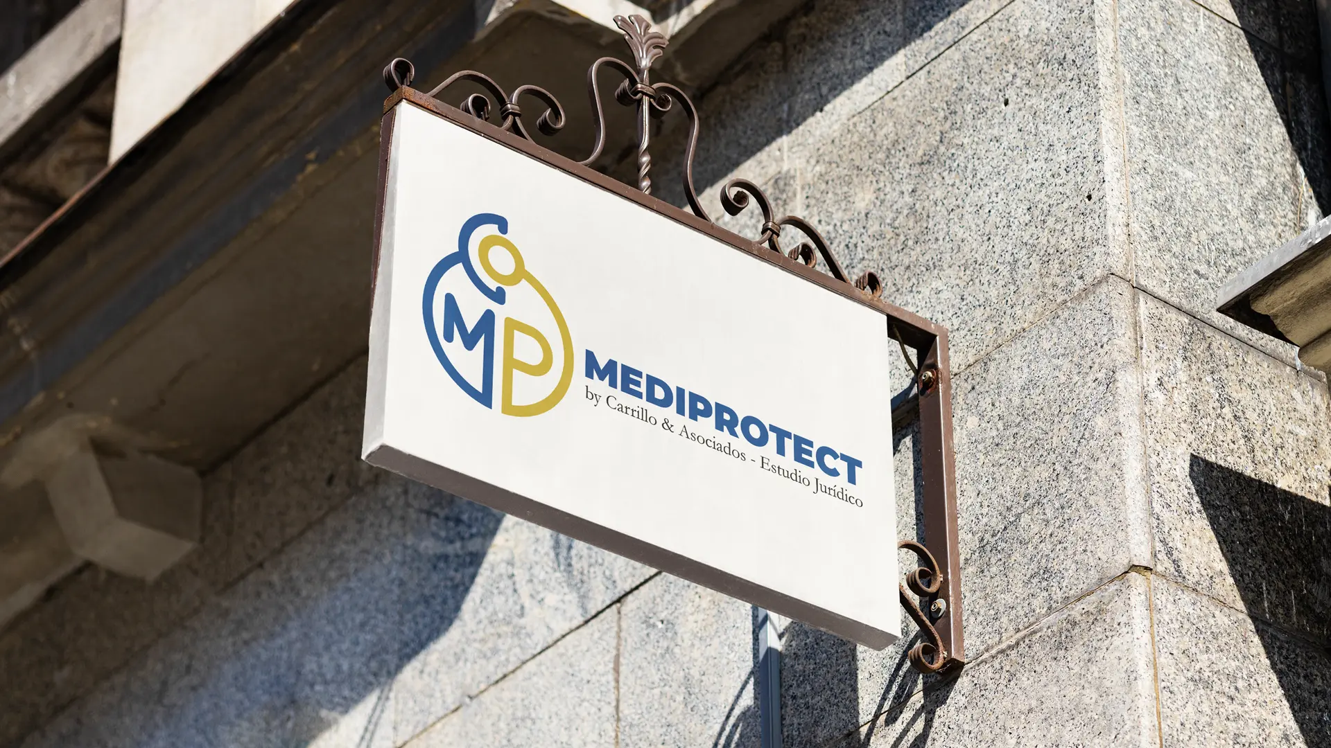 Brand application in store sign for Mediprotect in Quito, Ecuador