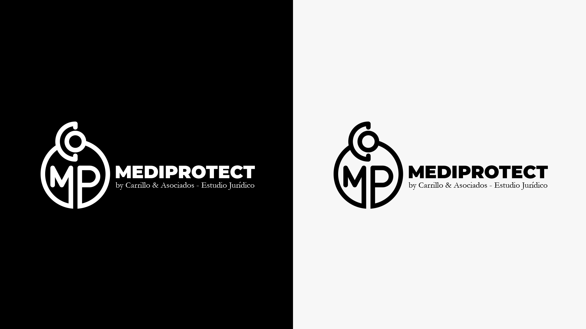 Visual Identity, Brand variations, Logotype design, black and white for Mediprotect in Quito, Ecuador by Helicoid Studio