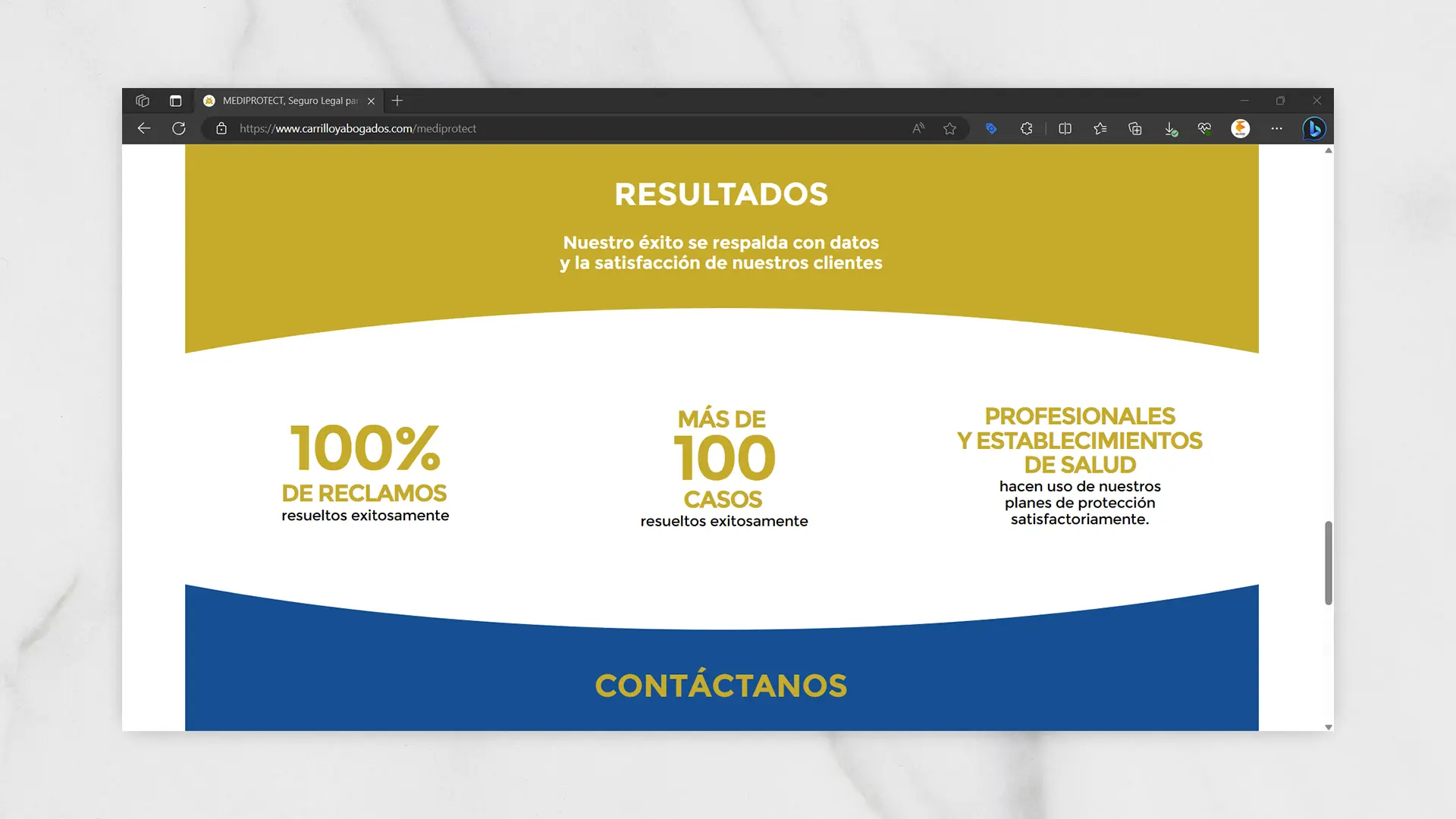Adaptive Website design with Wix for Mediprotect in Quito, Ecuador