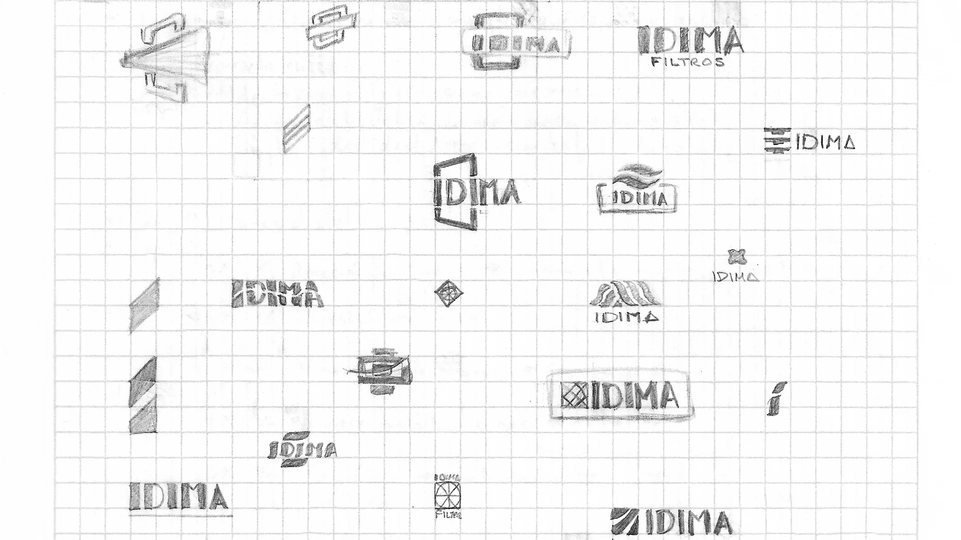 Visual identity rebranding drafts for IDIMA CIA. LTDA. in Quito, Ecuador by Helicoid Studio