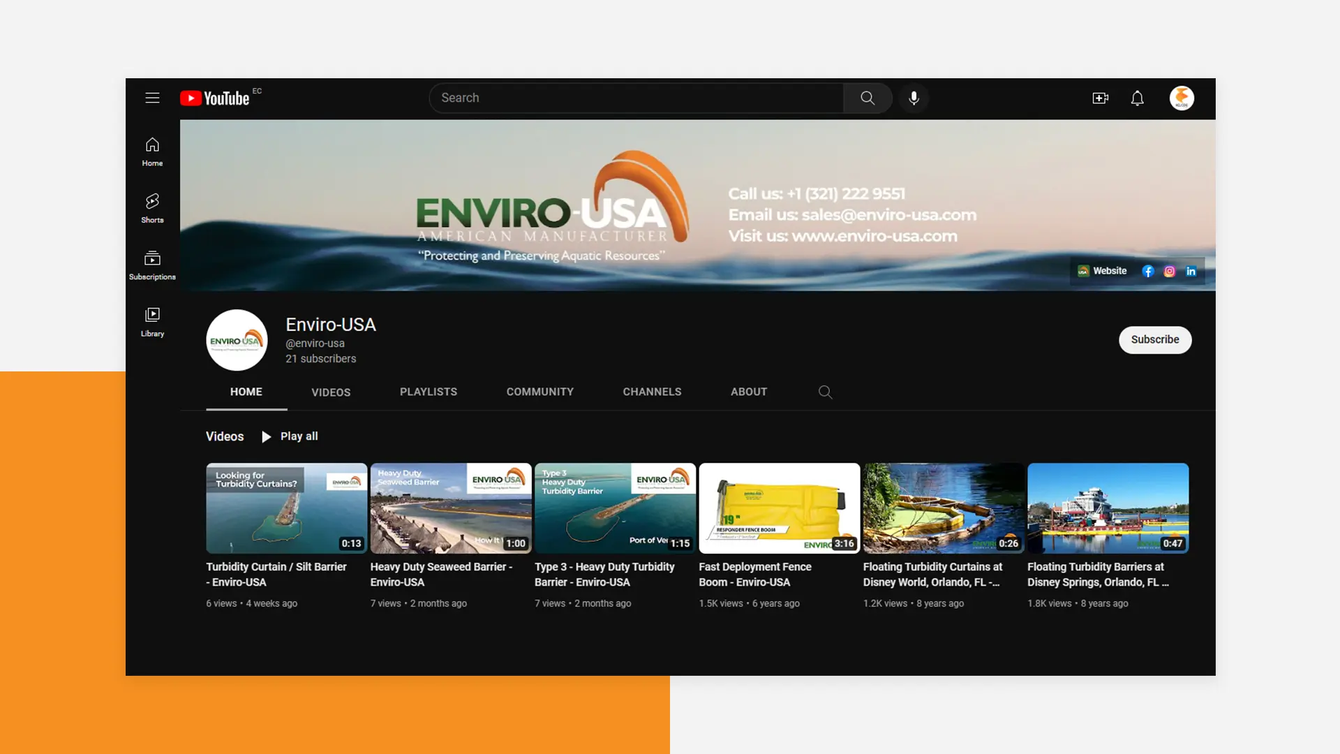 Social media content design, marketing strategy, social media ads for Enviro-USA in Cape Canaveral, Florida