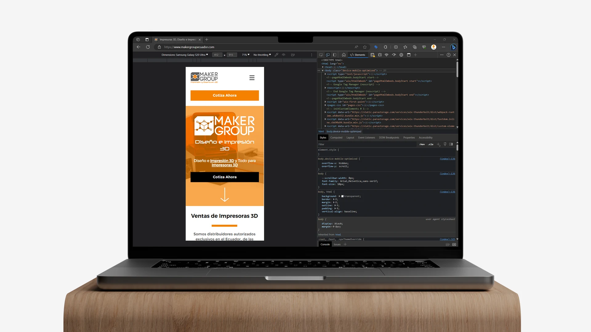 Website redesign, SEO and SEM strategy for Maker Group Ecuador in Quito, Ecuador by Helicoid Studio
