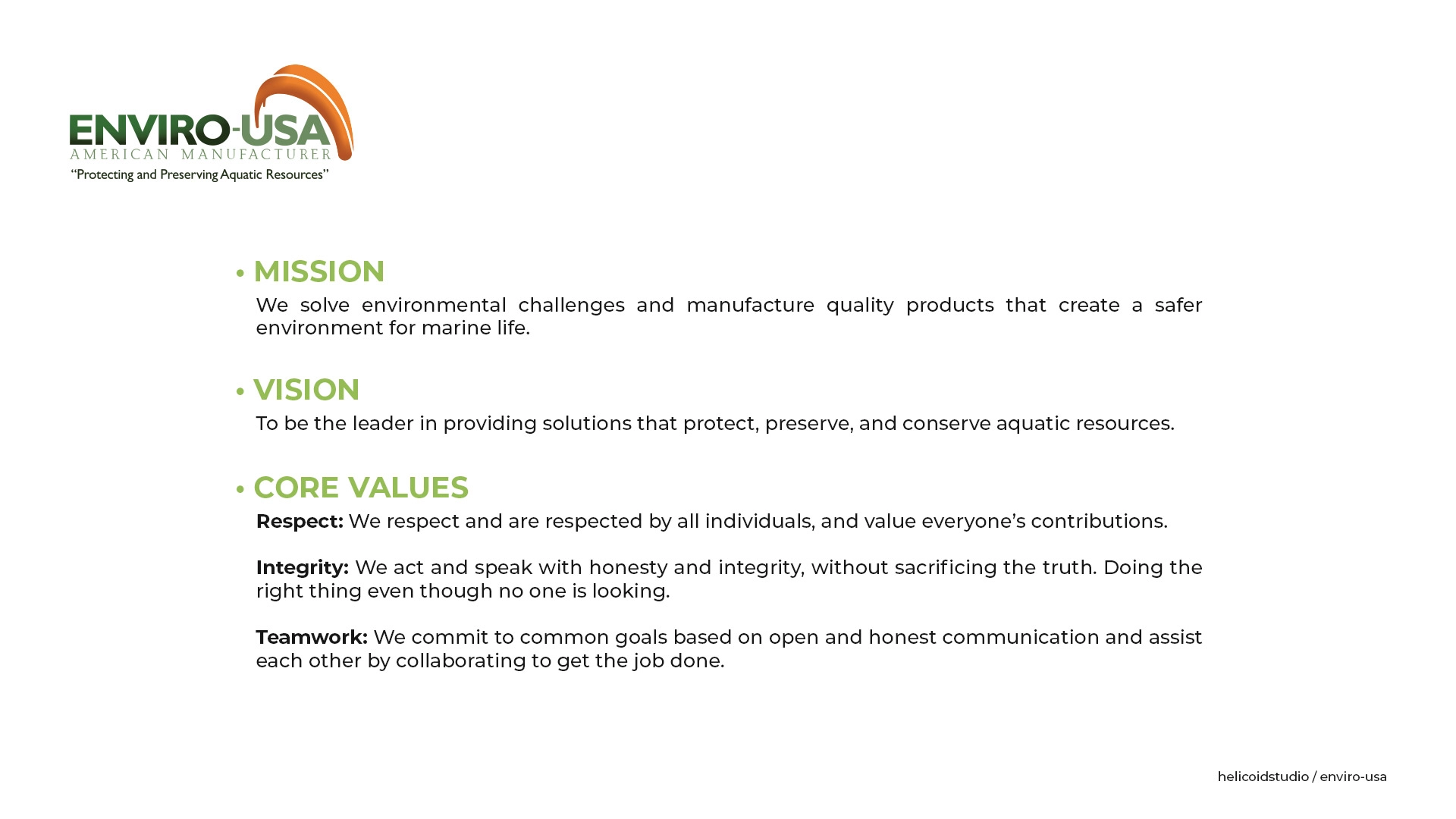 Definitive Mission and Vision statements, Internal Branding