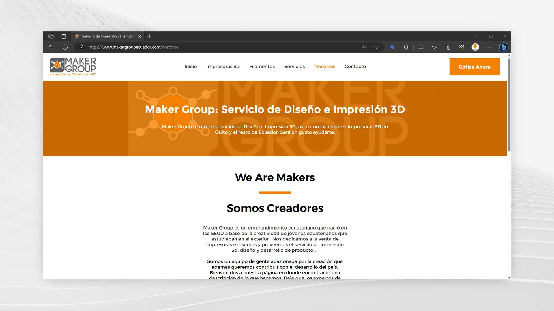 Website redesign for Maker Group Ecuador in Quito, Ecuador by Helicoid Studio