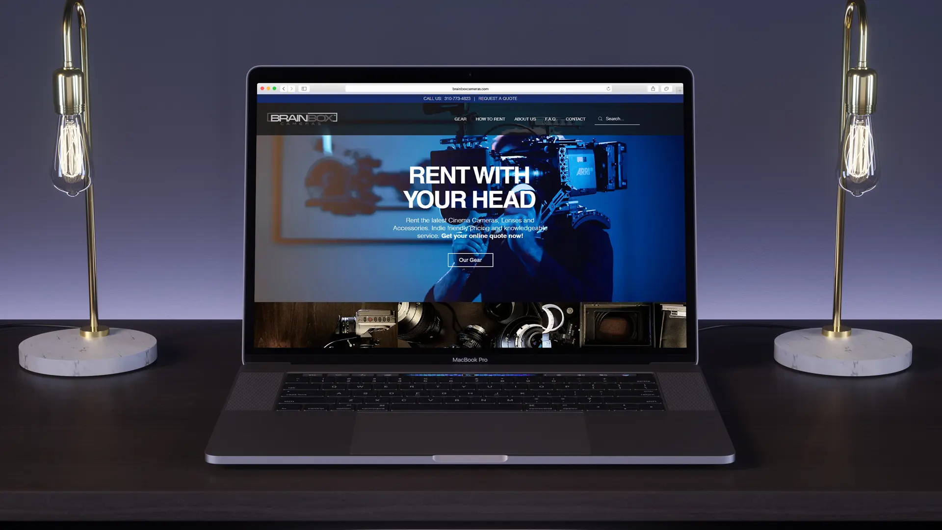 Website design and SEO strategy for Brainbox Cameras in Los Angeles, California by Helicoid Studio