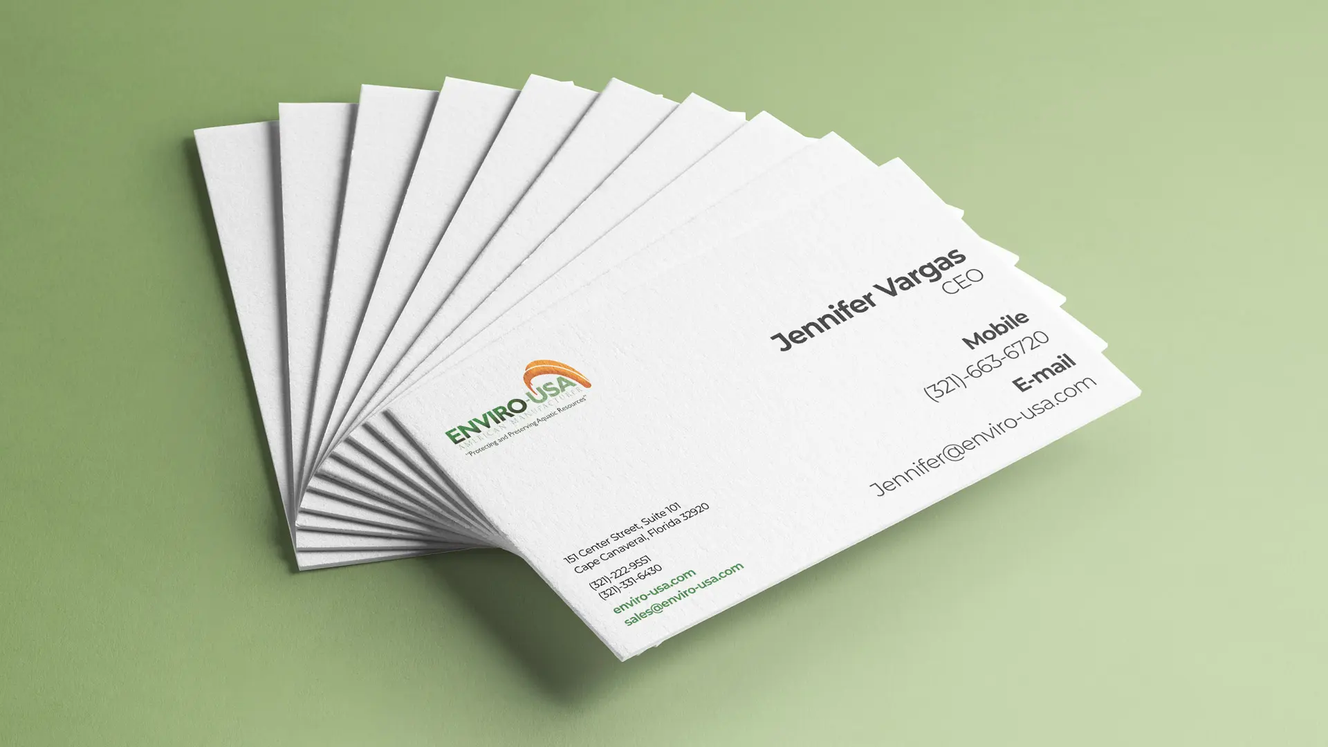 Business card design for Enviro-USA in Cape Canaveral, Florida, United States