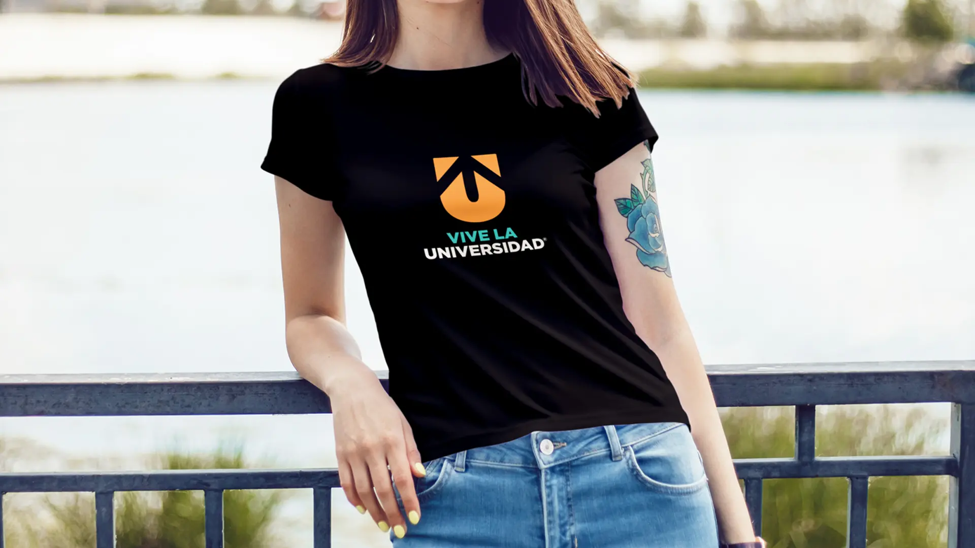 Brand identity design applications for Vive La Universidad in Quito, Ecuador