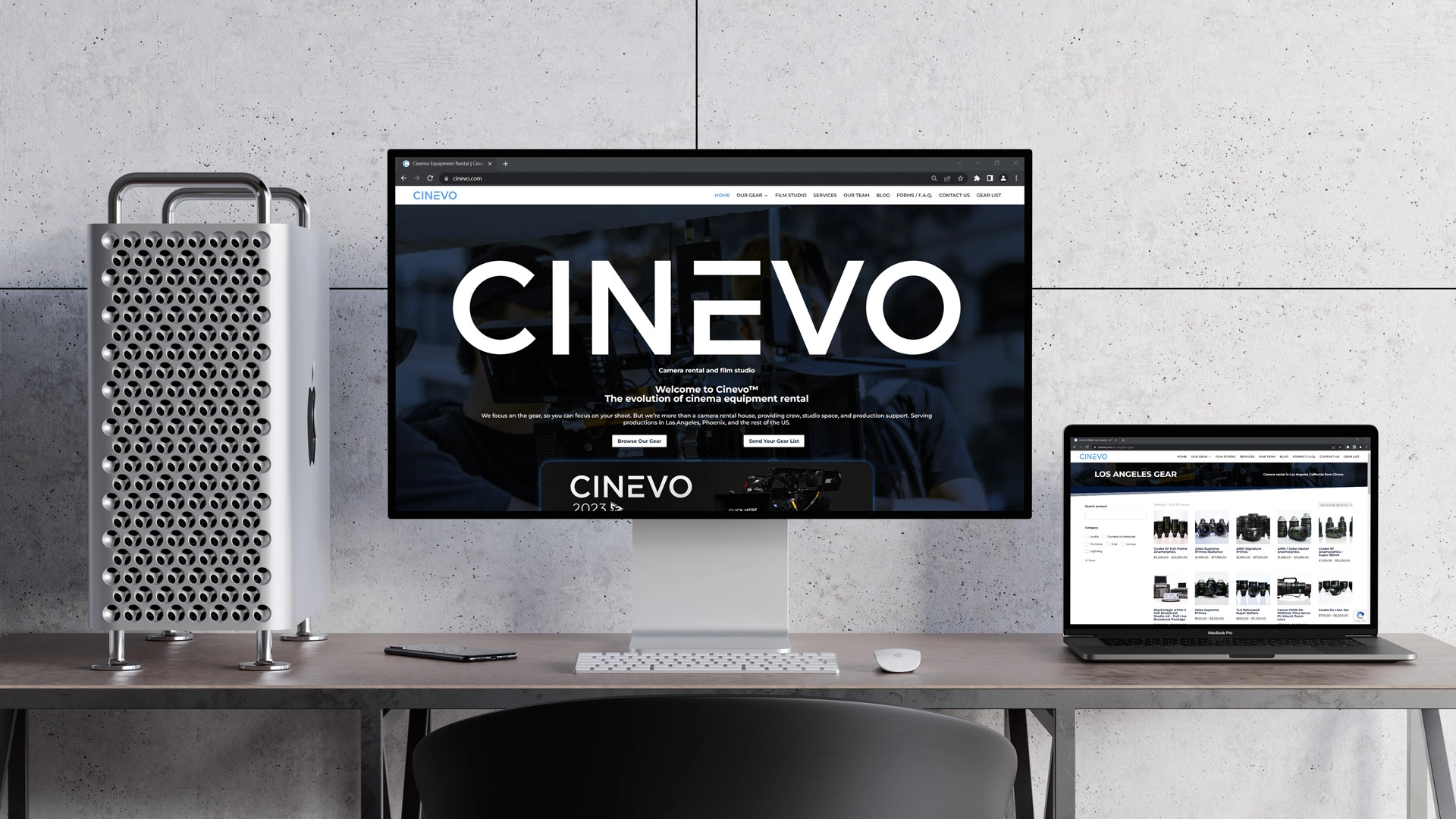 Website design and SEO strategy by Helicoid Studio, for CINEVO in Phoenix, Arizona, United States