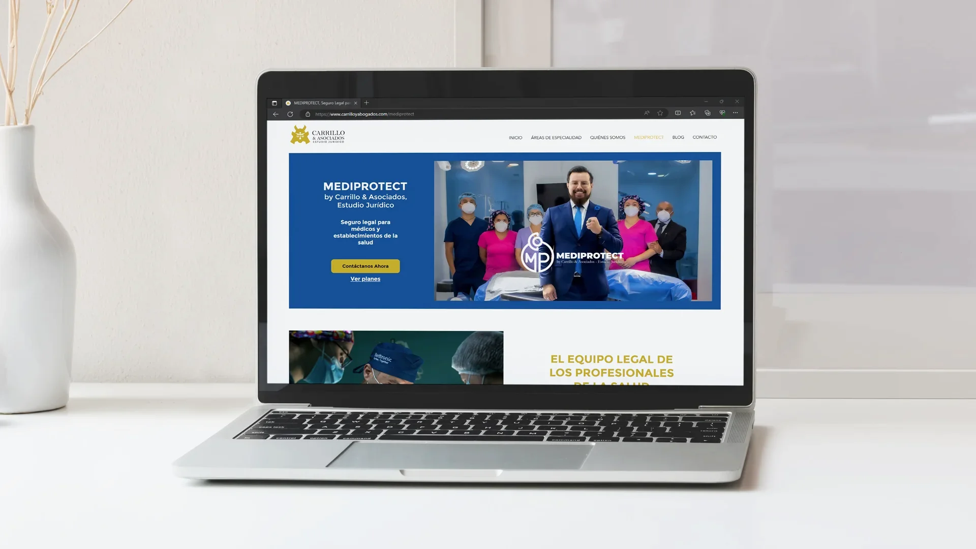 Website design, SEO and SEM strategy for Mediprotect by Helicoid Studio, in Quito, Ecuador