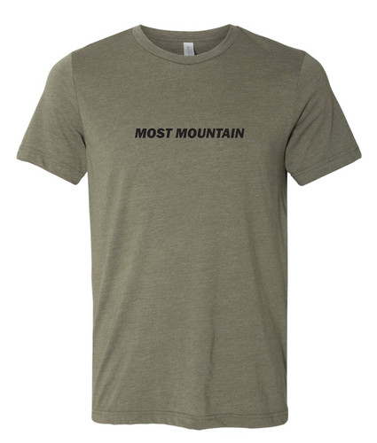 Back Logo M on Olive Triblend T-shirt | Most Mountain