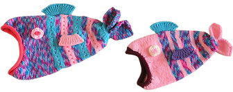 Two multicolor Fish shaped hats