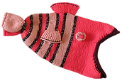 Red striped fish shaped hat