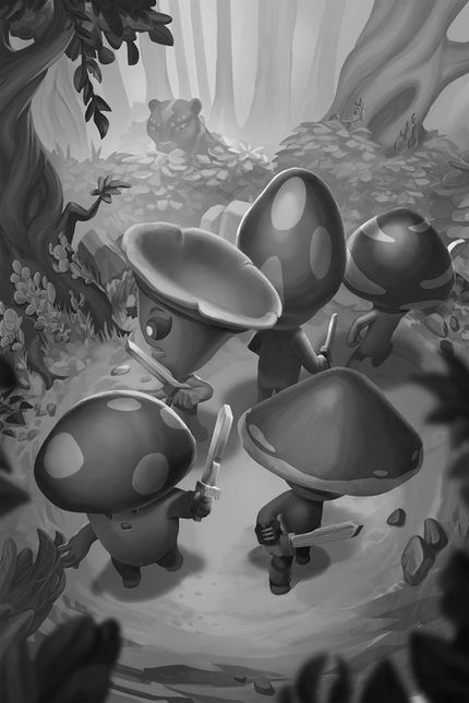 Character illustration from Legendar, featuring the main hero's students redesigned by Alvaro León.