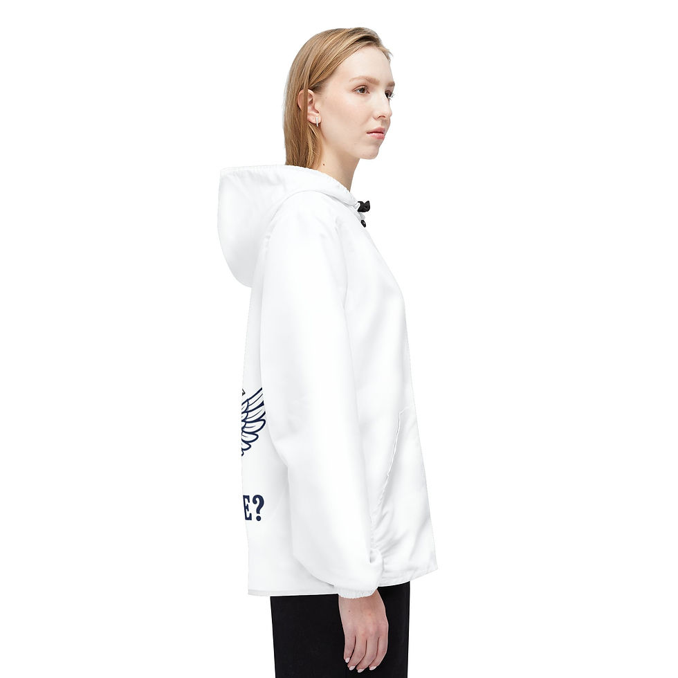 Thumbnail: Windbreaker Jacket — "Why Not Me?" Zip Hooded Windbreaker