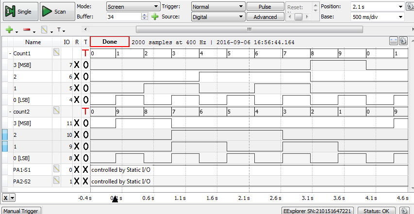 logic analyzer single a 500ms