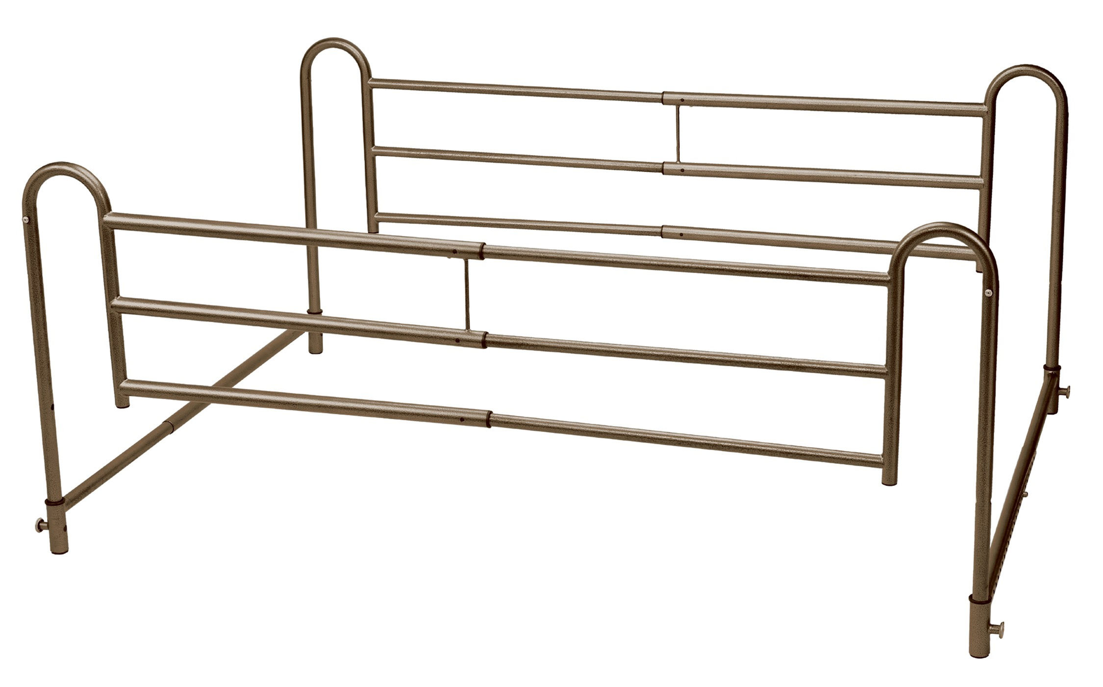 Tool-Free Adjustable Length Home-Style Bed Rail
