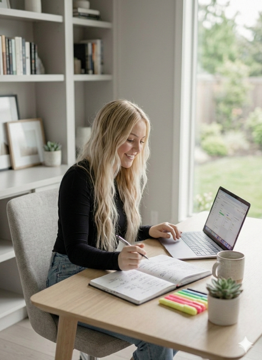 building a digital sales system on laptop with evergreen content and online business setup