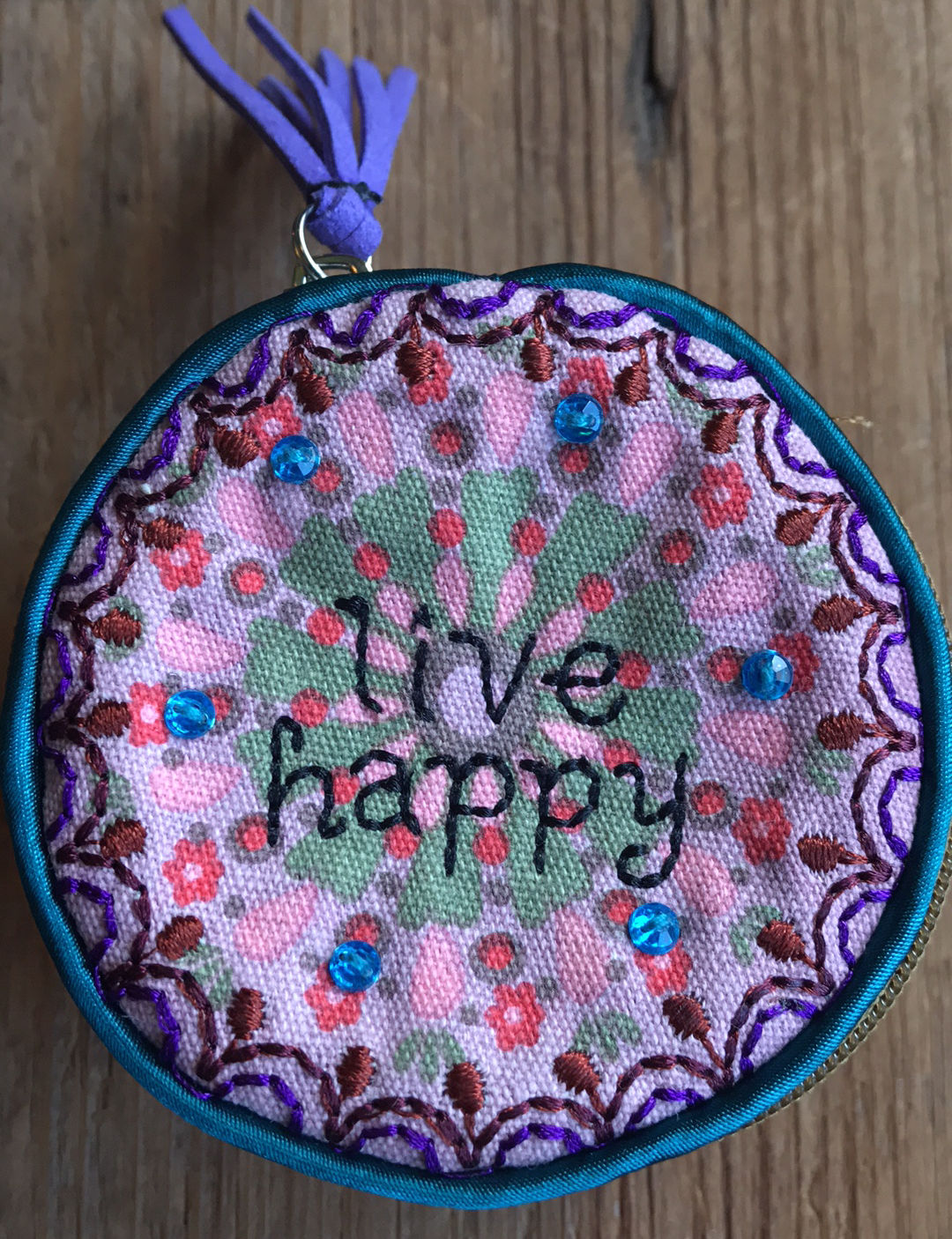 Live Happy Round Pouch 