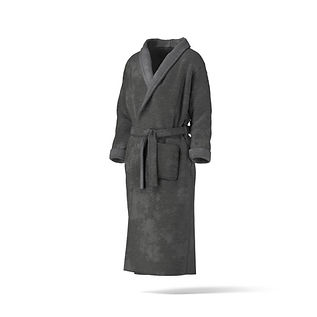Black Hotel Bathrobe - fabric spa fleece housecoat 3D Model