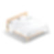 White Wooden Double Bed - king size bedding with pillow and mattress 3D Model