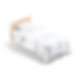White Wooden Single Bed - twin singlebed with pillow and mattress 3D Model