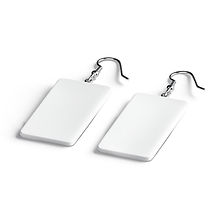 White Rectangular Earring Jewelry - pair of square ear jewel 3D Model