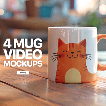 4 Mug Video Mockups