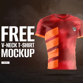 Free V-Neck T-Shirt Animated Mockup