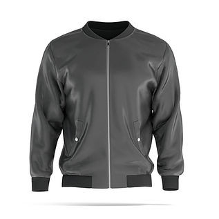 Black Bomber Jacket - men's casual puffer 3D Model