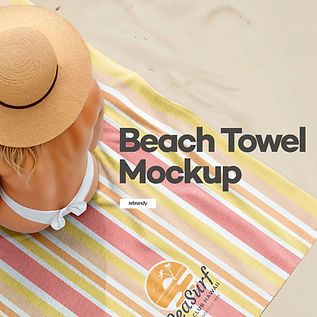 Beach Towel With Woman Mockup