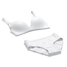 Women's Lingerie White Set With Briefs - underwear wireless bra with slip panties 3D Model