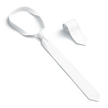 White Classic Neck Tie - rolled necktie accessory for men costume 3D Model