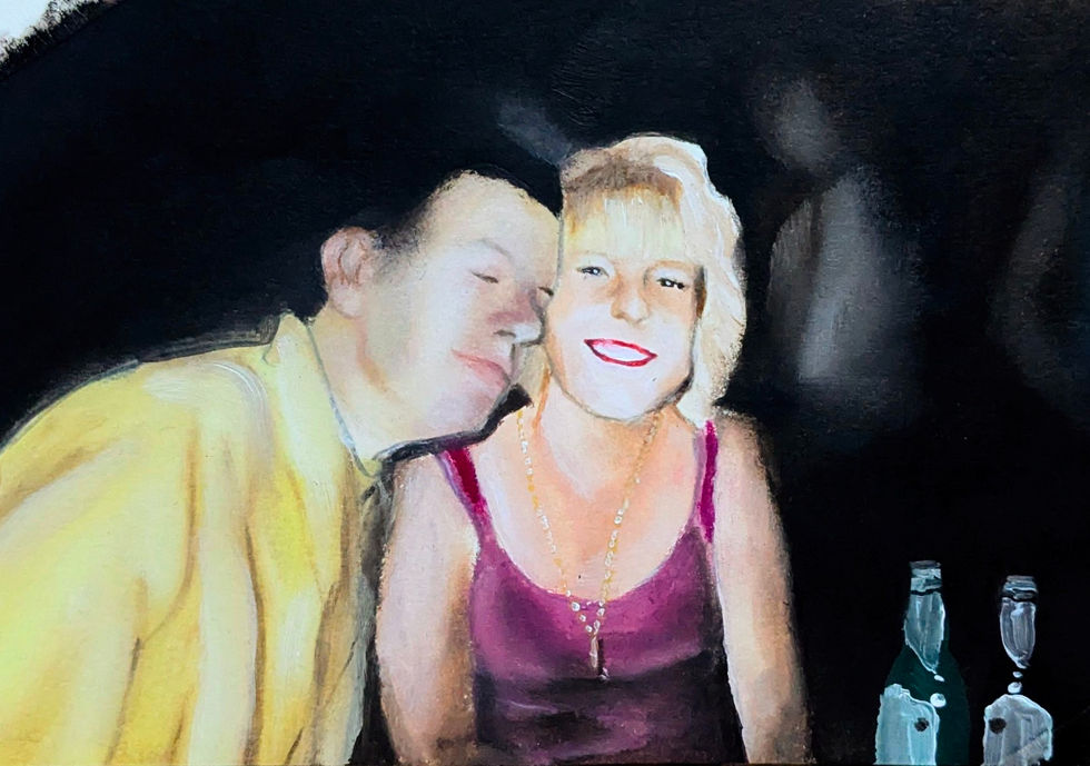 Oil painting Him and Her together