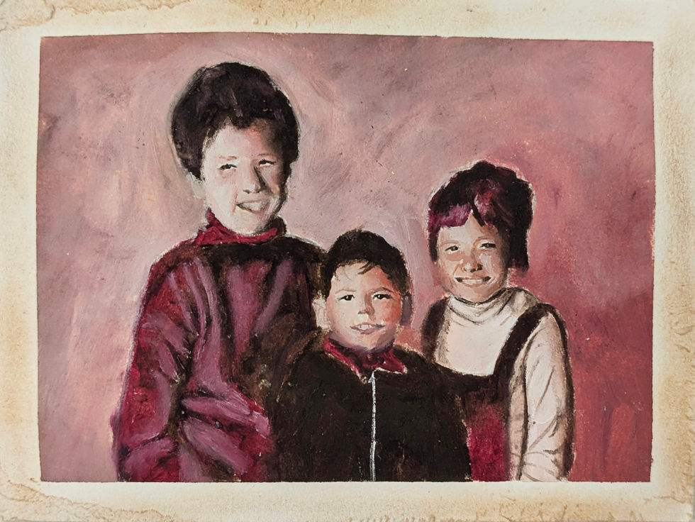 Oil painting Him young