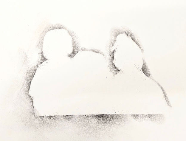 Pastel on paper The Twins and Cousin shadow