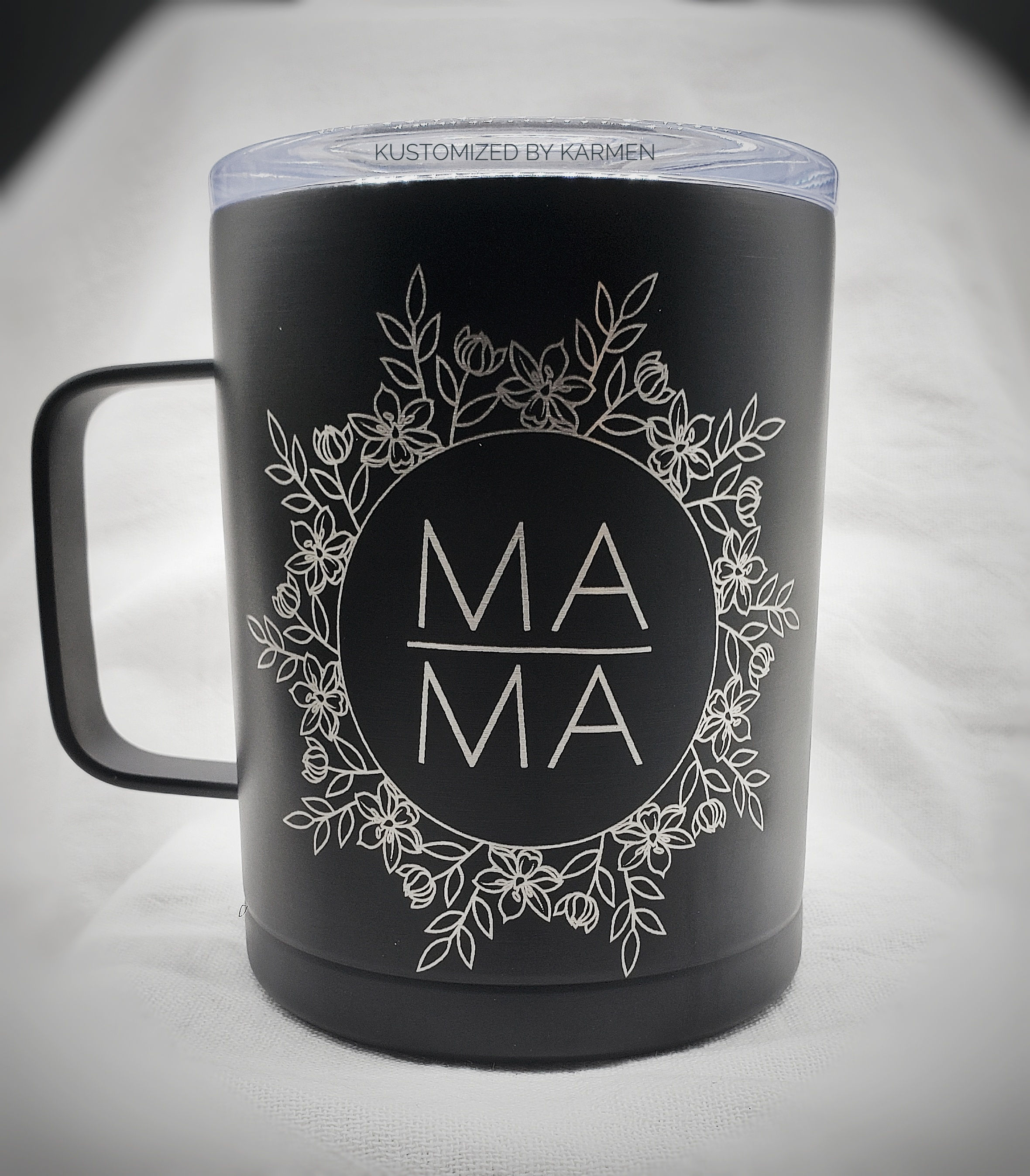 Mama flora design travel mug