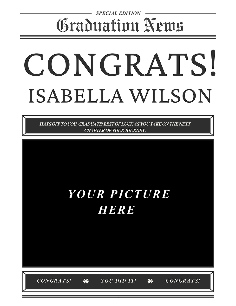 Thumbnail: Graduation News letters