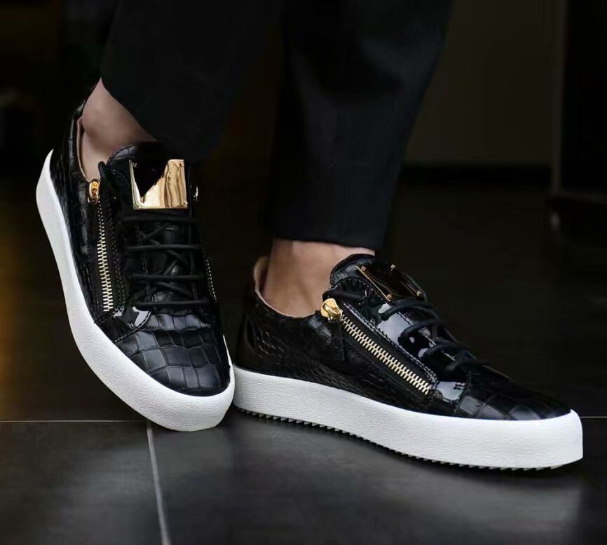 Thumbnail: Men Casual Shoes Party Dress Shoes Men Flats Lace-Up Sneakers Black