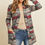 Thumbnail: Boho Print Long Sleeved Front Pocket Open Cardigan
