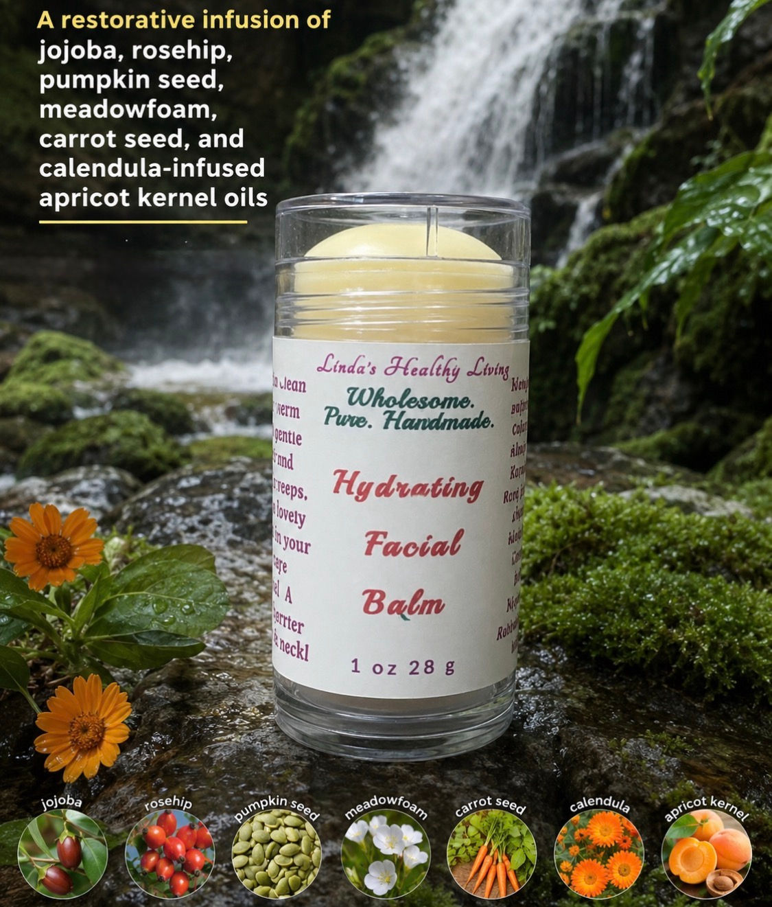 Hydrating Serum Facial Balm with Rose Hip Oil