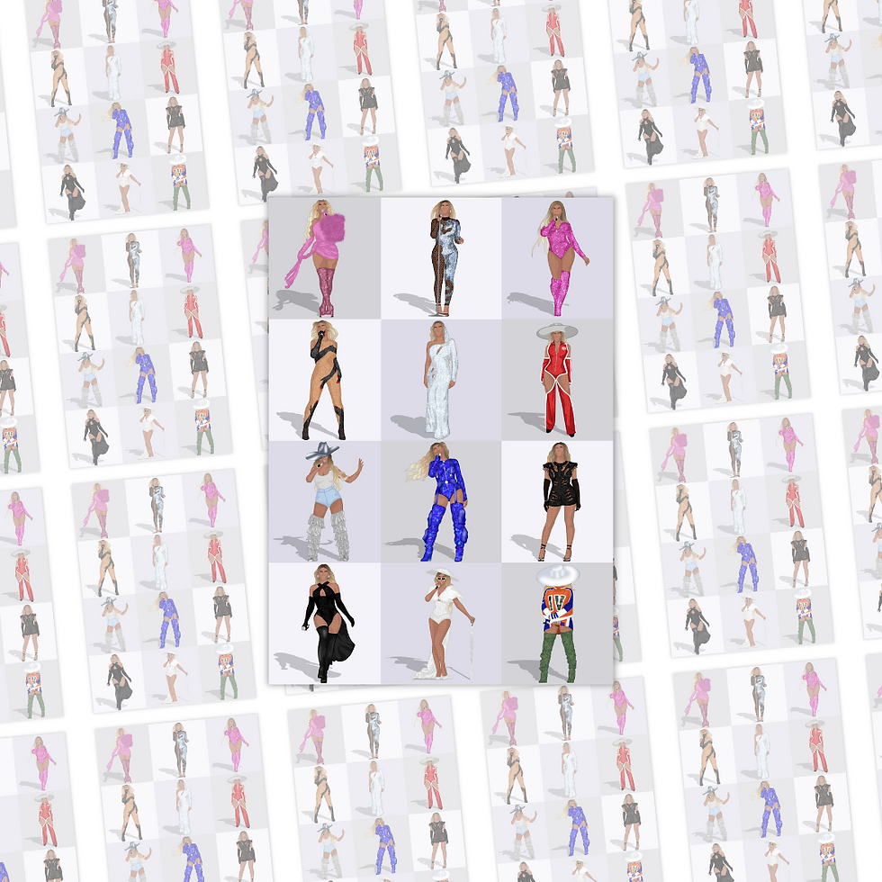 Renaissance Outfit Grid Digital Poster