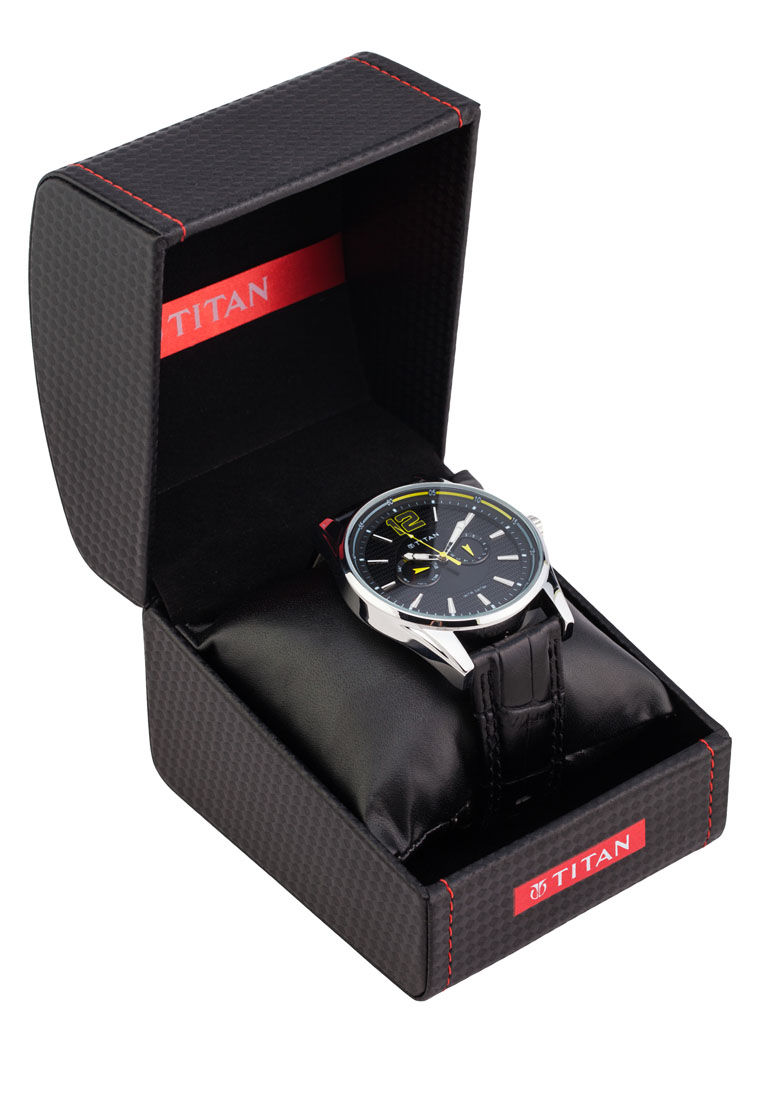 Thumbnail: Titan Multifunction 9322SL07 Leather Watch