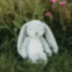Grey stuffed animal bunny toy