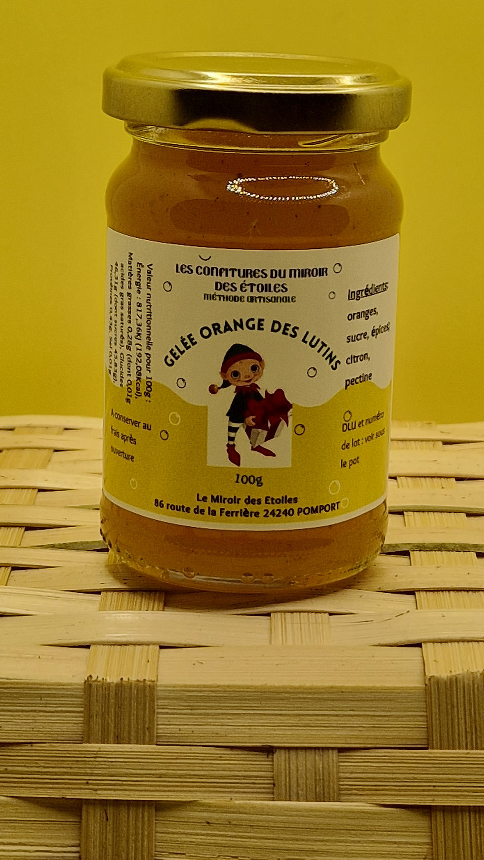 pot de gelée d'orange des lutins